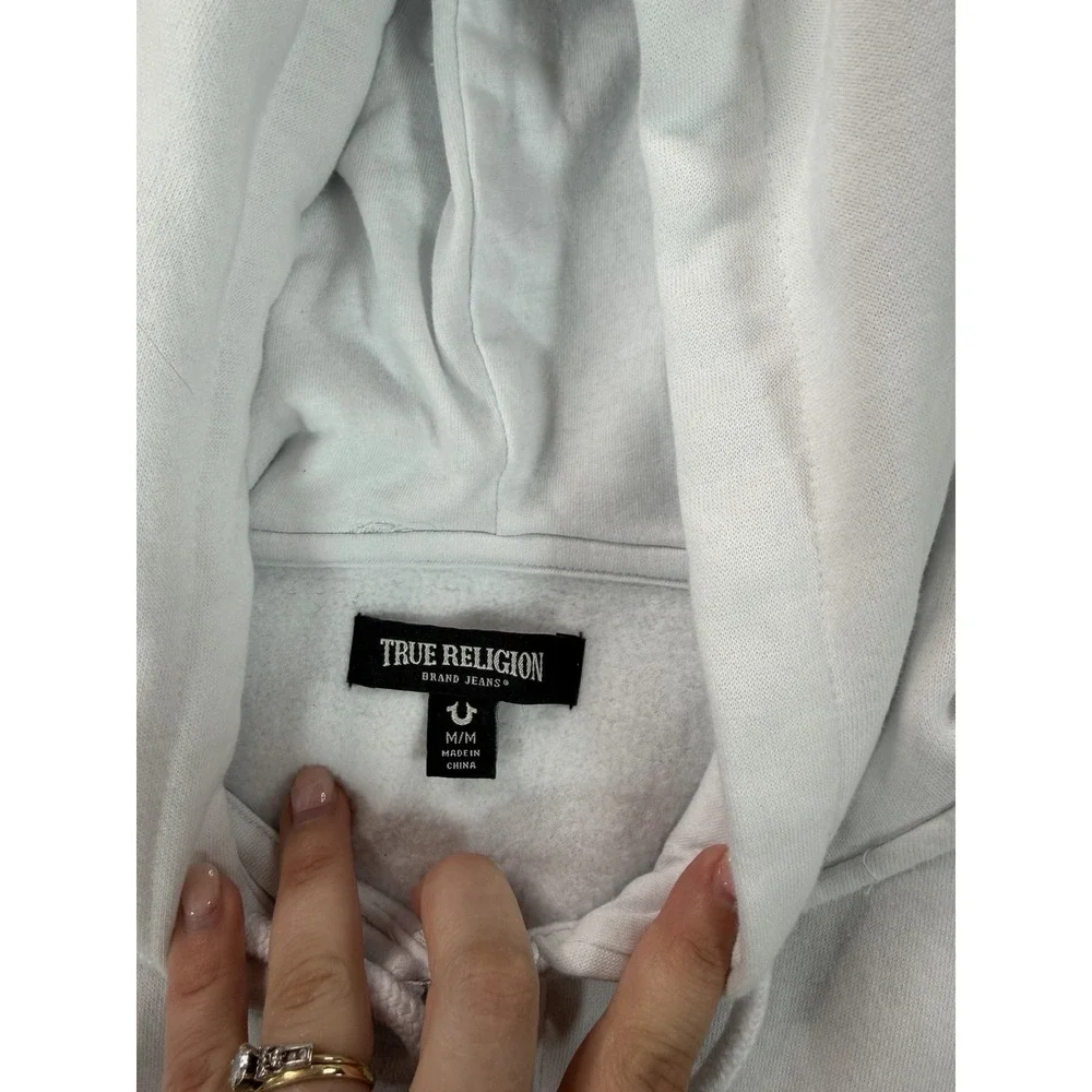 True Religion Full Zip Hoodie Size Medium White
